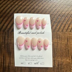Pink Heart French Tip Press-On Nails